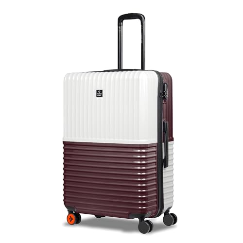 Nasher Miles Istanbul Hard-Sided ABS and PC Check-in Luggage 28 inch | 75cm | 8 Wheels Large Trolley Bag for Travel | Suitcase (Cream Brown)