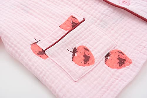 Image of BINIDUCKLING Toddler Pajama Set Short Sleeve Sleepwear Boy Girl Button Down Pjs Cotton Loungewear Nightclothes
