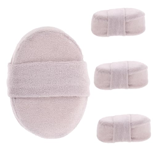 Almohadillas de baño de luffa natural Angoily para una ducha exfoliante y cuidado de la piel gris