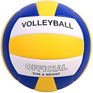 Pecogo Volleyball Size 5 PU Leather Soft Indoor Outdoor Volleyballs Sports Training Game Play Ball for Beginner, Teenager, Adult, 8.2