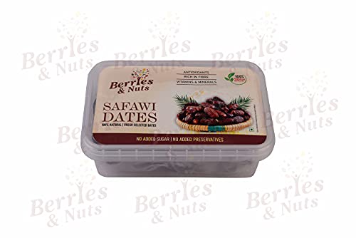 Image of Berries And Nuts Premium Jumbo Hand Picked Fresh Safavi Dates|Kalmi Dates, Safawi Dates|1 Kg|2 Box Of 500 Grams