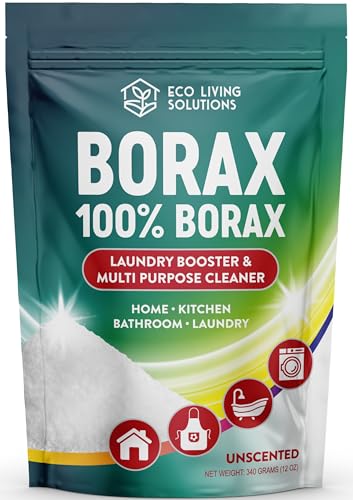 Eco Living Solutions - Borax Powder | Laundry Detergent Powder | Laundry Booster | Great Washing Machine Cleaner | Multi-Purpose Household Cleaner (12 oz)
