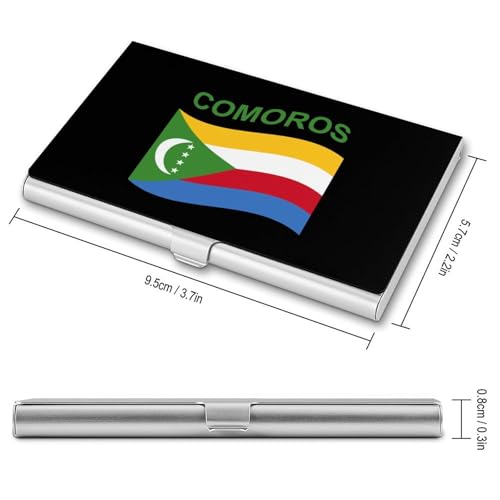 Flag of Comoros Business Card Holder Slim Credit Case Pocket Name Case Wallet for Men Women2
