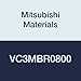 Mitsubishi Materials VC3MBR0800 VC3MB Series Carbide Miracle Ball Nose End Mill, Medium Flute, 3 Flutes, 16 mm Cutting Dia, 8 mm Corner Radius, 30 mm LOC