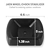AR-PRO Jack Wheel Chock Stabilizer - Heavy Duty Rubber Travel Trailer Jack Caster Wheel Dock 6" Single Wheel Stopper for Boat RV Trailers and Caravans
