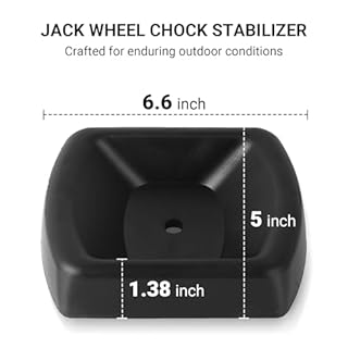 AR-PRO Jack Wheel Chock Stabilizer - Heavy Duty Rubber Travel Trailer Jack Caster Wheel Dock 6" Single Wheel Stopper for Boat RV Trailers and Caravans