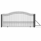 ALEKO 14x6 feet London Single Sliding Driveway Gate, Anti-Rust Galvanized Steel Security Fence Barrier - DG14LONSSL
