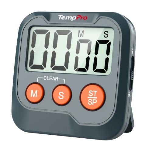 TempPro Küchentimer Digital, Kurzzeitmesser mit Magnet & Timer