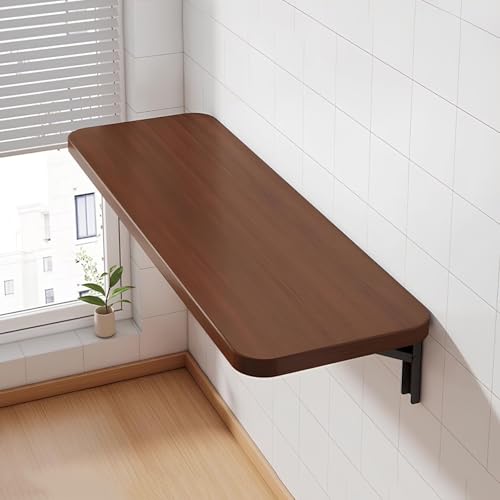 Table pliante murale bois 120x30cm pour optimiser votre coin bureau à la maison