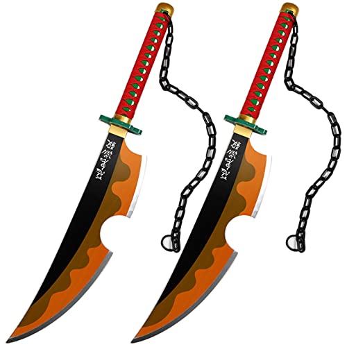 LOLPIP 80cm Demon Slayer Katana Jouet Uzui Tengen Anime Samouraï Epée Bois Katana Épée Prop Demon Slayer Cosplay Enfants Jouets Anime Fan Halloween Party 31.5 Pouces Cover