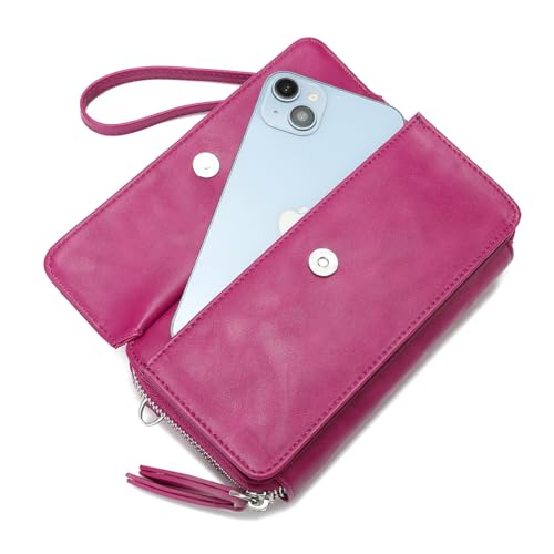 Image of Lanyani RFID Crossbody Wallet Wristlet Purse with Phone Pocket For Women Vegan Leather