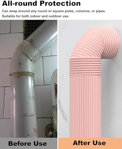 Soundproof Pipe Wrap Padding - 3" Self-Sealing Adhesive Sponge Roll for Noise Reduction, Waterproof Basketball Pole Pad - Beige, 20pcs Set for Basement & Garage Protection