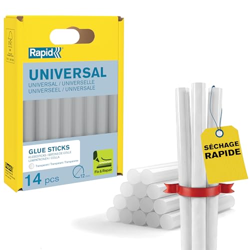 Rapid - Bâtons de colle Universelle Transparente - Ø12mmx 94mm - 14pcs,125g
