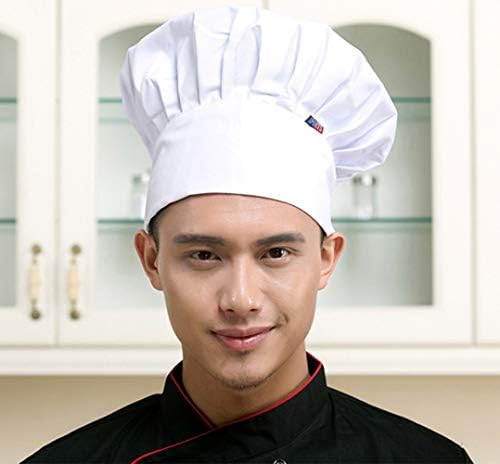 Balloome Chef Hat Unisex Adult Mushroon Design Adjustable Kitchen Uniform Cap for Baking Party Cooking Restaurant (White)