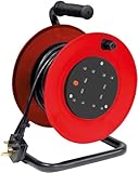 Netagon 4 Gang UK Plug 13A Extension Lead Reeler Cable Reels with Sturdy Frame Strand and Carry Handle (15m Lead Length) - Image 4