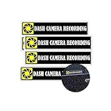 Dash Camera Recording in Car Sticker 5x1 Inches in Car Camera Recording Sign Labels Cam On Board Video for Car Window Bumper Safety 4 PCS (Black)