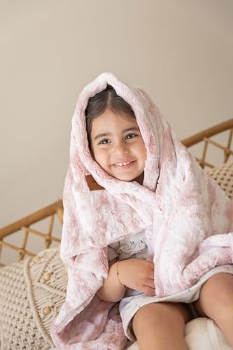 Image of Cuddle Cookie Baby Faux Fur Marbleized Blanket, 27 x 33 inches, in Gift Box (Pink)
