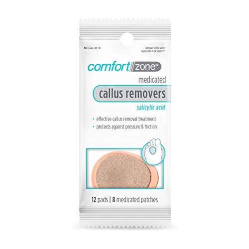Comfort Zone Medicated Callus Removers, Effective Callus Removal Treatment with Salicylic Acid, 8 Medicated Patches and 12 Protective Pads