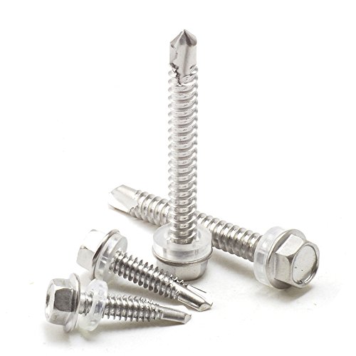 Tornillos Hex Washer Head Autoperforantes #10 x 2 3/8 pulg, 100 unidades miniatura 4