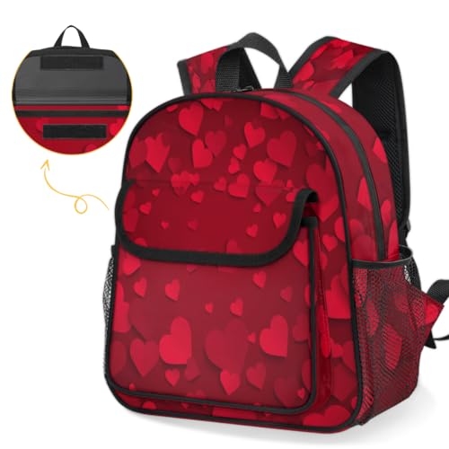 Sac à dos décontracté enfant Saint-Valentin cartable mixte rouge - 6