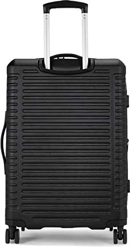 Image of Tommy Hilfiger Hummer Hardsided Luggage Trolley Bag for Travel - 77cms, Black Large Size 8 Wheel Unisex Bag