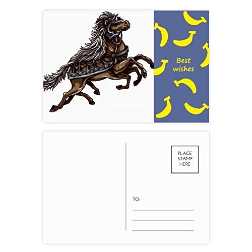 Carte postale cheval en armure DIYthinker cartonné rigide impression artistique double face