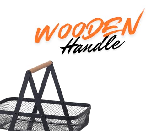 Trendi 2 Tray Fruit Stand Fruit Bowl, 2-Tier Mesh Fruit Basket with Wooden Handle, Fruit Bowl, Bread Basket, Vegetable Bread Basket, Modern for Kitchen Decoration, Vegetables, Fruits, Snacks - Image 6
