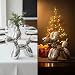 YOYUMI Galvanisiert Ballon Hund Skulptur, Luxus Ornament, Harzstatue für Wohnzimmer Schlafzimmer Bürodekor, Hochglanz Finish Dekorative Statuen, Silber, 18 x 20 x 9 cm
