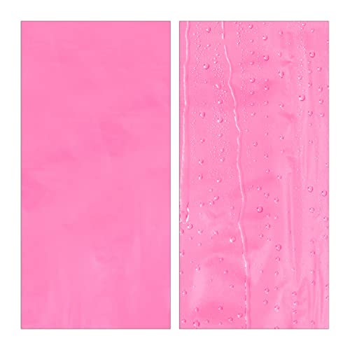 Relaxdays Regenmantel 2er Set, mit Kapuze, Regenponcho wiederverwendbar, Damen & Herren, wasserdicht, lang, leicht, pink