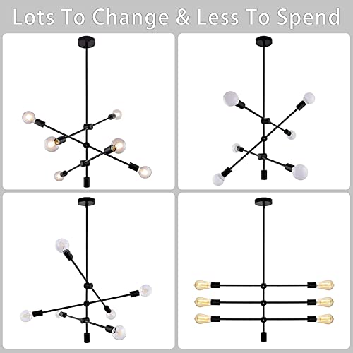 Chandelier de hierro forjado LED minimalista para lámpara de estudio 5