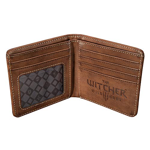 JINX The Witcher 3 White Wolf Logo Bi-Fold Wallet, Brown, Standard Size2