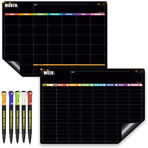 Amazon com : Beeplaneer Magnetic Black Dry Erase Board Monthly Calendar