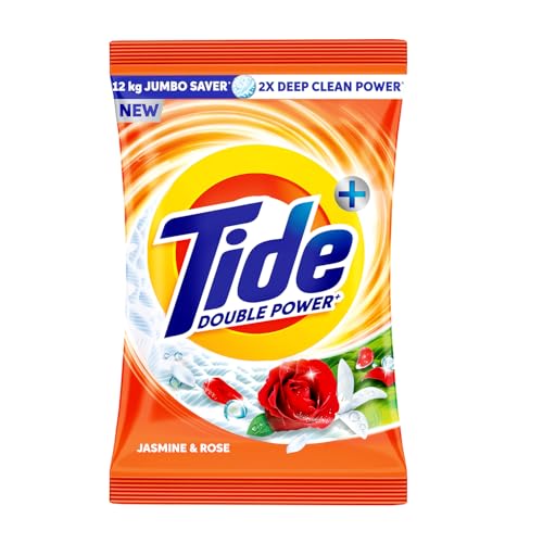 Image of Tide Plus Detergent Washing Powder - 12kg Jumbo Saver Pack | Jasmine & Rose Fragrance | 2X Deep Clean Power | World's No. 1 Detergent Brand