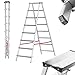 Produktbild KADAX Zweiseitige Aluleiter, Klappleiter belastbar bis zu 125kg, witterungsbeständige Stehleiter, Haushaltsleiter in Sieben Modellen zur Wahl, Aluminiumleiter (8 Stufen)
