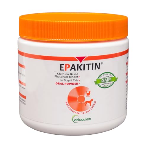 Vetoquinol Epakitin Chitosin-Based Phosphate Binder for Cats & Dogs Renal Support Supplement Powder - 300g