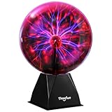 Theefun Plasma Ball: 8 Inch Plasma Globe Touch & Sound Sensitive Ball Lamp Electric Lightning Novelty Light for Parties, Home, Prop, Room Decoration, Christmas Gifts