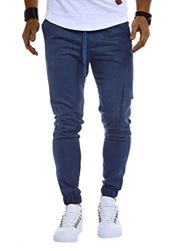 Leif Nelson Pantaloni Cargo da Uomo LN-8291 Blu