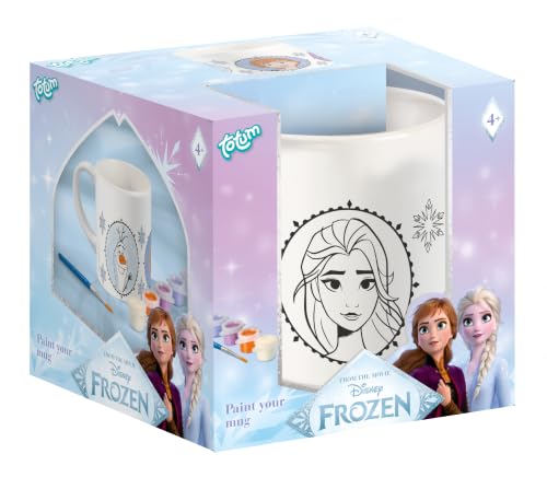 Totum dipingere Disney Tazza da colorare con i Motivi di Frozen II, 5 Colori Diversi, pennelli, 680760