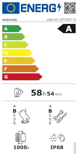 Motorola Edge 60 Smartphone (Robustes 6,67“-pOLED-Display mit Gorilla Glass 7i, 50-MP-Moto-AI-Kamera, 12/512 GB, 5100 mAh, widerstandsfähig, wassergeschützt) Pantone Gibraltar Sea inkl. Handyhalter