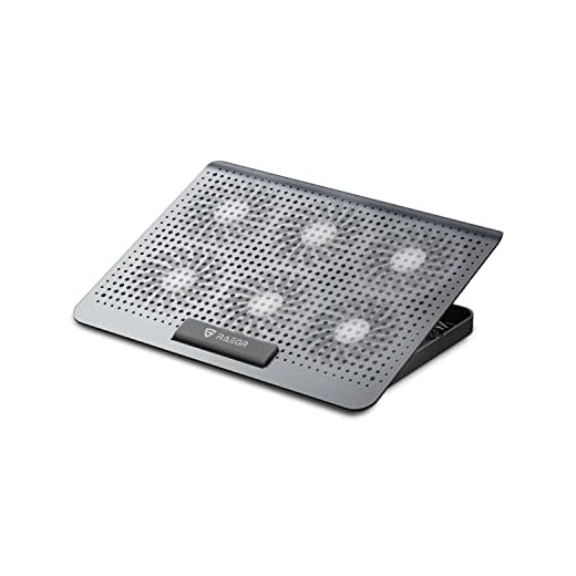 RAEGR RapidCool 900 Aluminium Laptop Cooling Pad | Two USB Port| with Multi-Angle Adjustment & Adjustable wind speed, Metal Support | Foldable Anti-Skid Baffle | Compatible with Laptops Upto 17-inches