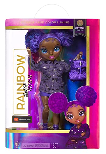 Muñeca Krystal Bailey Purple posable 9 pulg miniatura 7