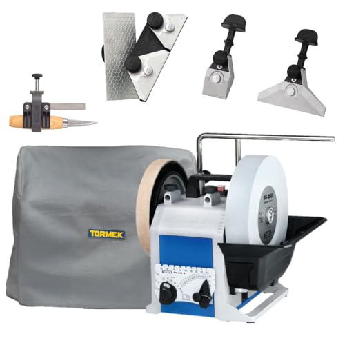 Tormek T-8 Chefs Kit (Tormek T-8 Original Sharpener + KJ-45 Centering Knife Jig + KJ-140 Wide Centering Knife Jig + SVM-00 Small Knife Holder Jig + SC-60 Scissors Jig + MH-380) (US Version)