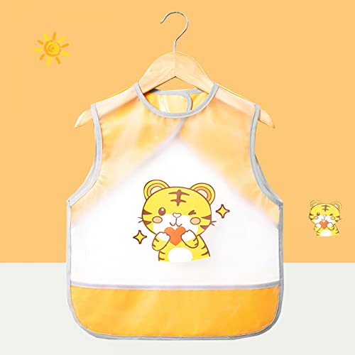 Children Waterproof Bib Washable Lightweight Apron for Eating Playing Sleeveless3
