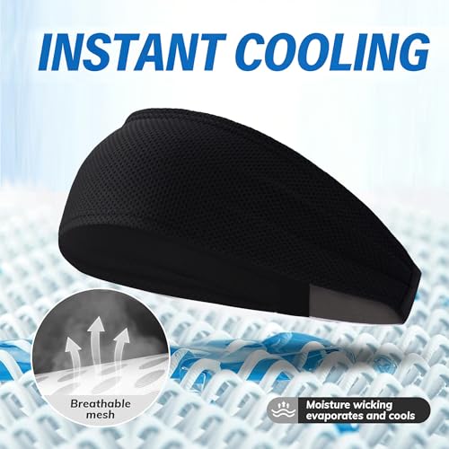 Image of Cooling Headbands for Men 4 Pack, Moisture Wicking Sweat Bands for Gym