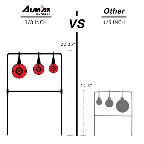 Image of 3 /8'' Thick Metal High Caliber Spinner Target, Heavy Metal Spinner Auto Reset Steel Target for Centerfire Handguns Up to .44 Magnum Outdoor Target Shooting Range