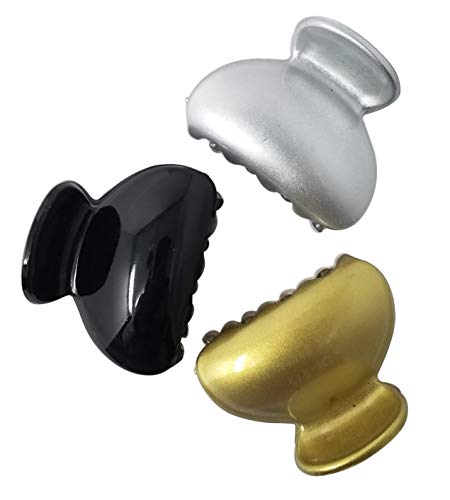 Evogirl Claw Clip Shell Shape Hair Butterfly No Slip Grip Black, Silver, Golden, Medium, For Women/Girls