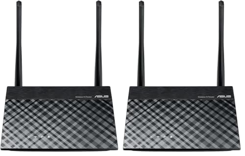 ASUS RT-N12E Router inalámbrico N300 repetidor negro paquete de 2 para red domestica