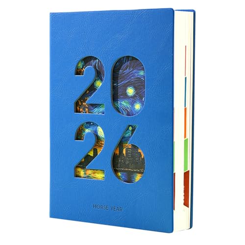 Agenda mensual 2026, cuaderno de 365 días de piel sintética A5, agenda diaria, agenda académica, citas de trabajo, diario de planificación escolar en casa, organizador de viajes