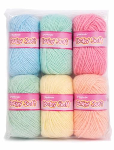 Image of Vardhman BabySoft Knitting Yarn | 100% Acrylic Wool | 4 Ply | Thin Knitting & Crocheting Hook Thread & Lightweight | Special Baby Wool | 150 Grams (6 Balls of 25g) | Machine Washable | Ideal for Blankets, Hats, Booties Ultra-Soft for Baby Sweaters, Blankets, Caps, Socks, Soft toys, Art & craft (Pastel Punch)