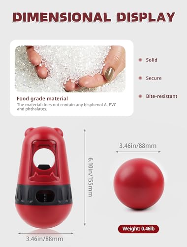 Remedare Bully Stick Halter für Hunde Leckerlihalter Futterspender Spielzeug für 4.5-25 kg Hunde Verhindern Ersticken Sicherheitsvorrichtung, Rot